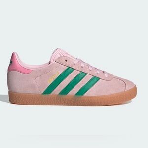 NIB Adidas Gazelle J Clear Pink Court Green GS Shoes JP7128 NEW Size 7